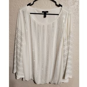 NWOT Alfani Studded Bell Sleeve Top